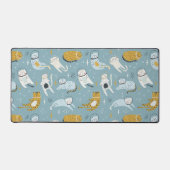 漫画のスタイル宇宙猫パターン デスクマット (正面)