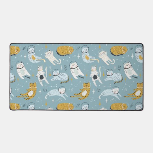 漫画のスタイル宇宙猫パターン デスクマット (正面)