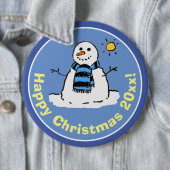 漫画のスタイル雪だるまアットクリスマス 缶バッジ (インサイチュ)