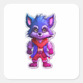 漫画のステッカー – おもしろいとカラフル スクエアシール (正面)