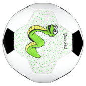 漫画のスネーク鮮やかグリーンイエローオン水玉模様 サッカーボール (回転)