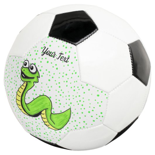 漫画のスネーク鮮やかグリーンイエローオン水玉模様 サッカーボール (3/4)