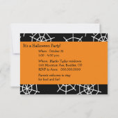 漫画のスパイダーハロウィーンキッズパーティー 招待状 (裏面)