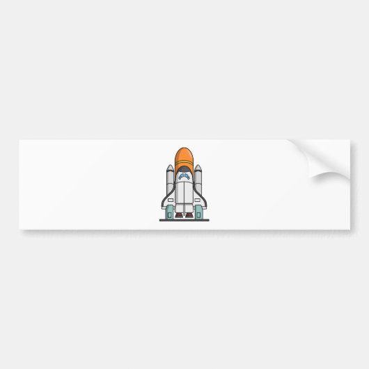 漫画のスペースシャトル バンパーステッカー (正面)