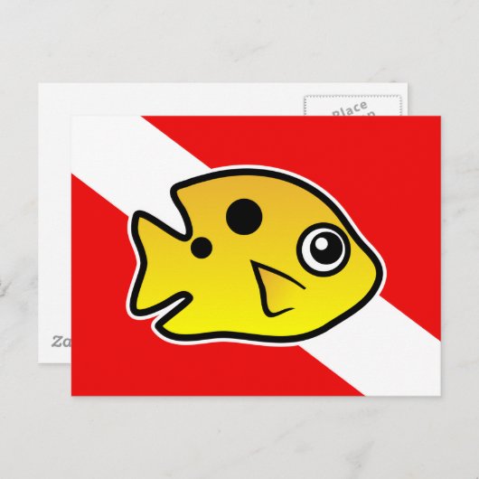 漫画のスリーズポットのダムソワリーダイブ国旗 ポストカード (正面/裏面)