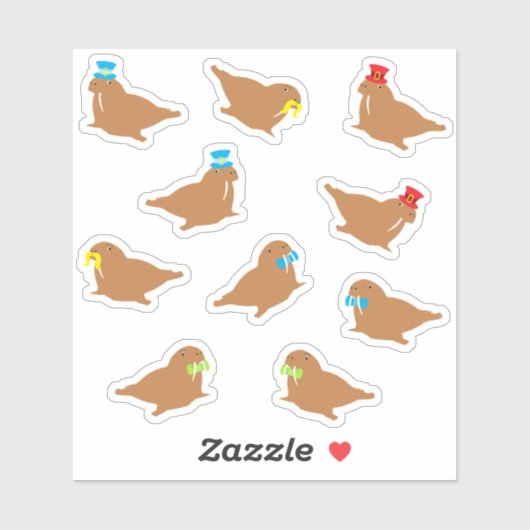 漫画のセイウチ シール (シート)