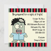 漫画のゾンビのハローウィンパーティ 招待状 (裏面)