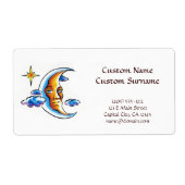 漫画のタクールトゥーのシンボルムーン顔の星雲 ラベル (正面)