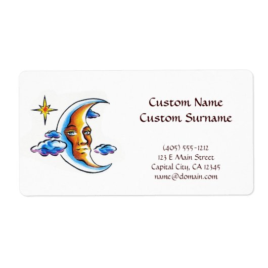 漫画のタクールトゥーのシンボルムーン顔の星雲 ラベル (正面)