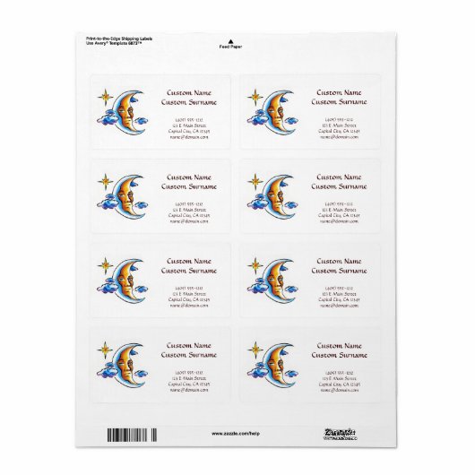 漫画のタクールトゥーのシンボルムーン顔の星雲 ラベル (フルシート)