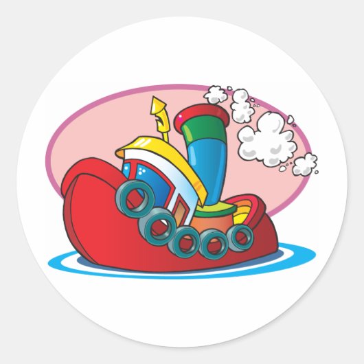 漫画のタグボート ラウンドシール (正面)