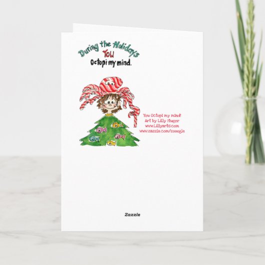 漫画のタコのクリスマス カード (裏面)