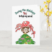 漫画のタコのクリスマス カード (黄色い花)