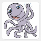 漫画のタコ スクエアシール (正面)