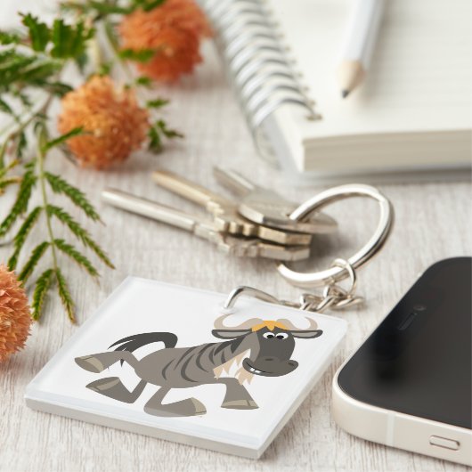 漫画のタップ踊りワイルドベエストアクリルキーチェーン キーホルダー (正面右)