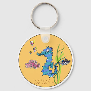 漫画のタツノオトシゴのかわいい魚のキーホルダー キーホルダー
