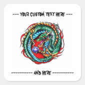 漫画のタトゥークールシンボル東洋のドラゴンのオーラ スクエアシール (正面)