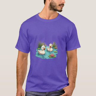 漫画のダックの池Tシャツ Tシャツ