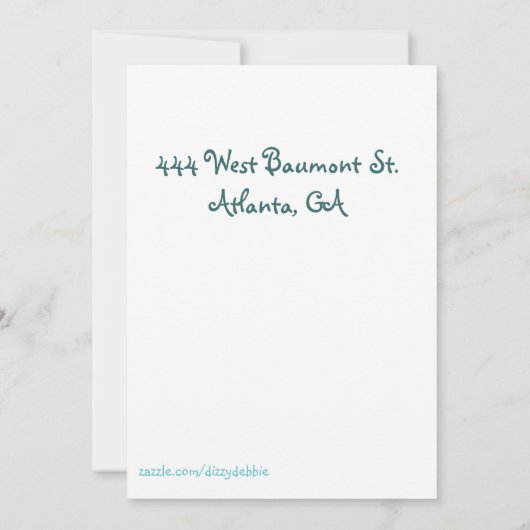 漫画のダックスフントの子供の誕生日の招待状 招待状 (裏面)