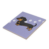 漫画のダックスフント(滑らかなコート) タイル (側面)