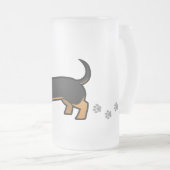 漫画のダックスフント(滑らかなコート) フロストグラスビールジョッキ (正面右)