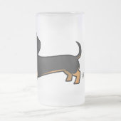 漫画のダックスフント(滑らかなコート) フロストグラスビールジョッキ (中央)