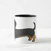 漫画のダックスフント(滑らかなコート) マグカップ (中央)