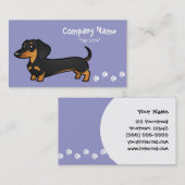 漫画のダックスフント(滑らかなコート) 名刺 (正面/裏面)