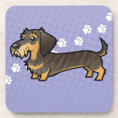 漫画のダックスフント(硬い毛) コースター (正面)