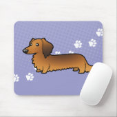 漫画のダックスフント(長髪の) マウスパッド (マウス)