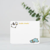 漫画のダック/ダクリングツツインベビーシャワー/誕生 サンキューカード (スタンド正面)