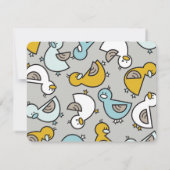 漫画のダック/ダクリングツツインベビーシャワー/誕生 サンキューカード (裏面)