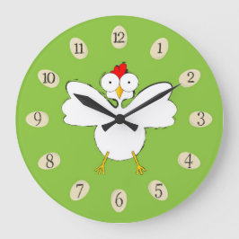漫画のチキンイラストレーション ラージ壁時計