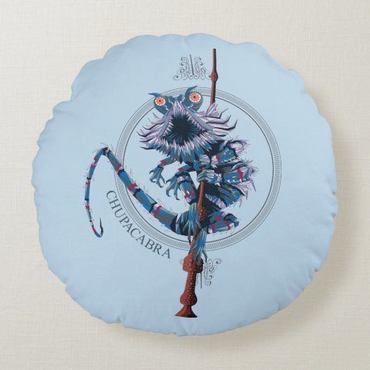 漫画のチュパカブラと長老の杖 ラウンドクッション (正面)