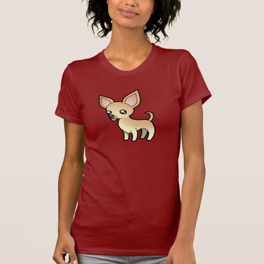 漫画のチワワ(滑らかなコート) Tシャツ (正面)