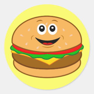 漫画のチーズバーガー ラウンドシール
