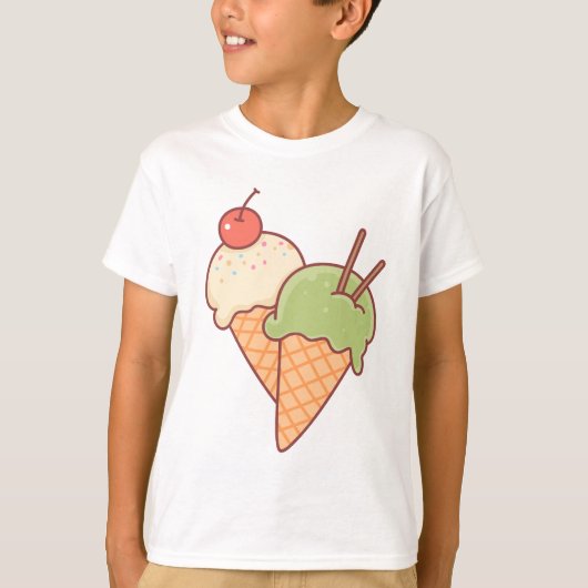 漫画のデザートTシャツ 男の子用 Tシャツ (正面)