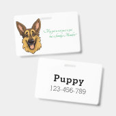 漫画のドイツの羊飼い犬 | バッジ (正面＆裏面)