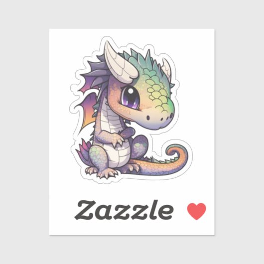 漫画のドラゴンイラストレーション シール (シート)