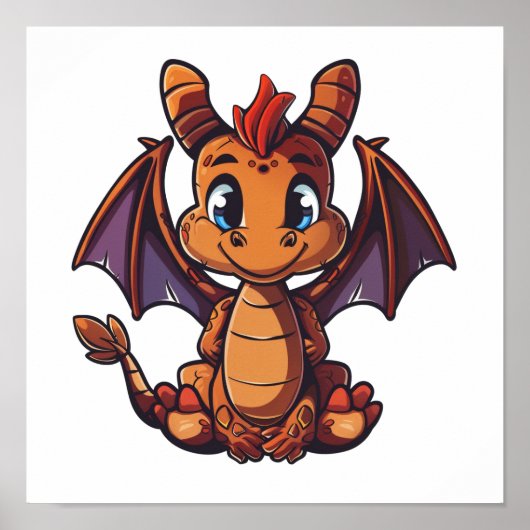 漫画のドラゴンイラストレーション ポスター (正面)