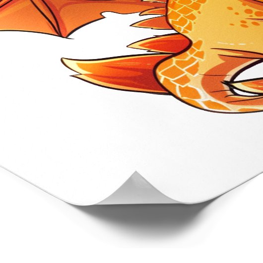 漫画のドラゴンイラストレーション ポスター (角)