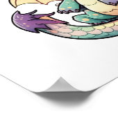 漫画のドラゴンイラストレーション ポスター (角)