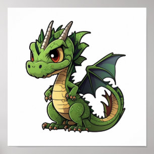漫画のドラゴンイラストレーション ポスター