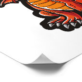 漫画のドラゴンイラストレーション ポスター (角)