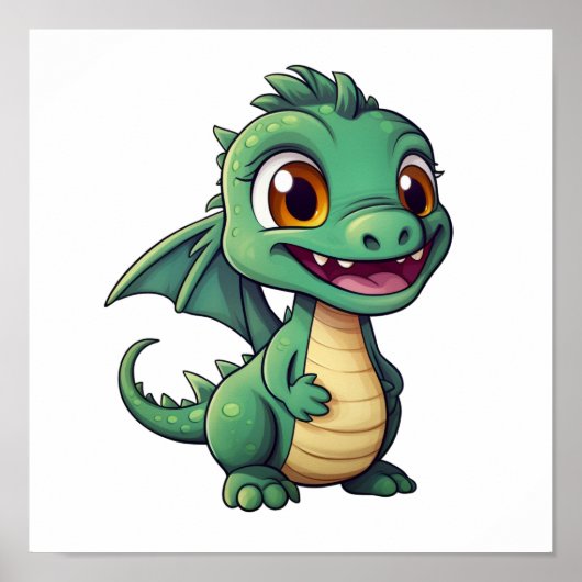 漫画のドラゴンイラストレーション ポスター (正面)