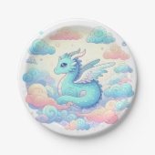 漫画のドラゴン赤ちゃんシャワー ペーパープレート (正面)