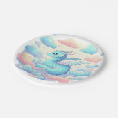 漫画のドラゴン赤ちゃんシャワー ペーパープレート (アングル)