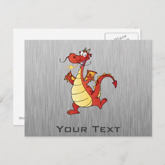 漫画のドラゴン;メタルスタイル ポストカード (正面/裏面)