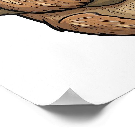 漫画のナマケモノイラストレーション ポスター (角)