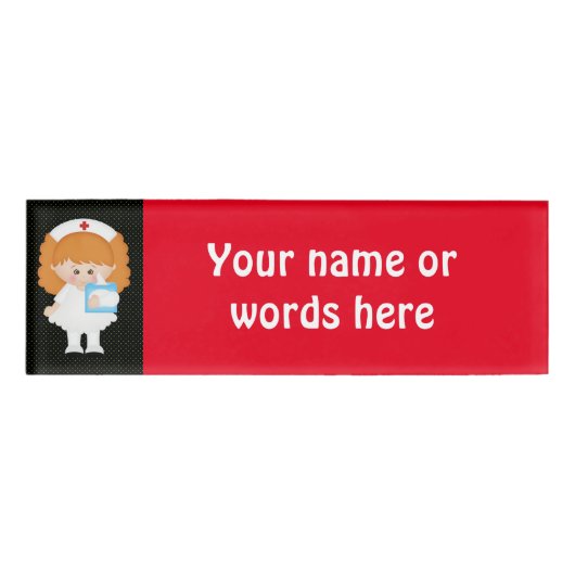 漫画のナースに単語または名前タグを追加 名札 (正面)